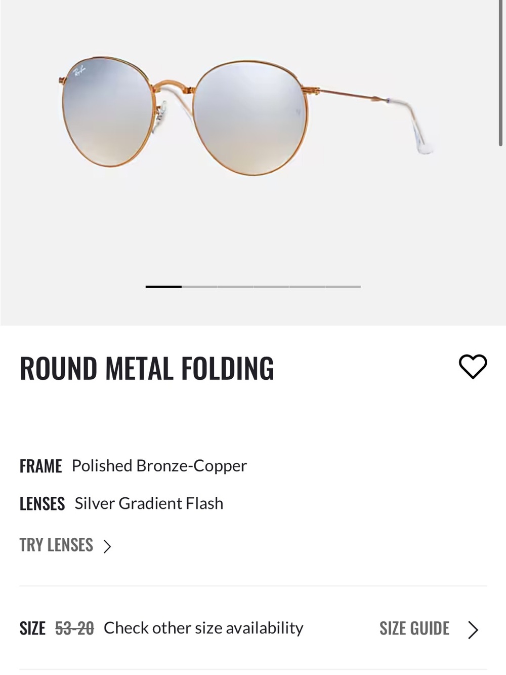 Ray-Ban Round Metal Folding Sunglasses - BRONZE COPPER OR ROSEGOLD